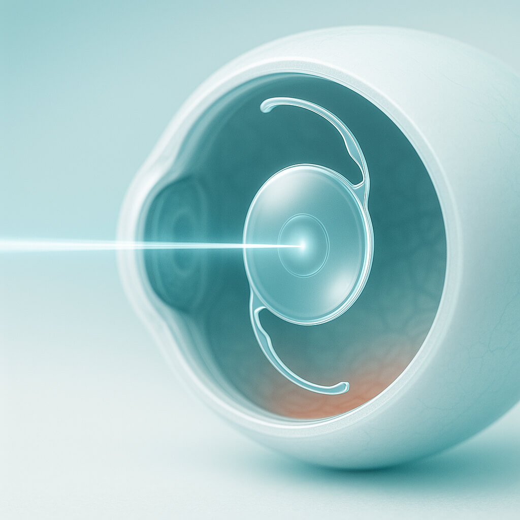 Монофокальний кришталик ІОЛ у оці, фокус на одній відстані, Lviv Medical Center.